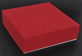 กล่องฝาปิดบน กระดาษจั่วปังเบอร์ 24 หุ้มกำมะหยี่สีแดง ขนาดกางออก 47.8536 x 47.8536 ซม. 