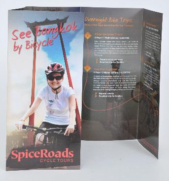 แผ่นพับ Spice Roads Cycle Tours กระดาษอาร์ตมัน ขนาด 130 แกรม