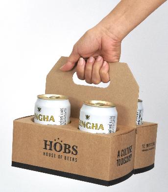 กล่องกระดาษคราฟท์ หนา 375 แกรม บรรจุกระป๋องเบียร์
หรือแก้วสามารถรับน้ำหนักได้ดี 