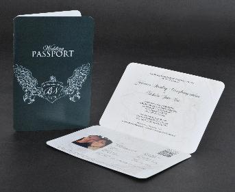 การ์ดเชิญ wedding passport ปั้มไดคัทตามแบบ