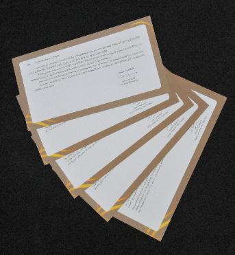 การ์ดเชิญ พิมพ์ด้วยกระดาษ Solution SIRIO PEARL ขนาด 230 แกรม Ice White ( สยามวาลา )
