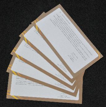 การ์ดเชิญติดปลิว พิมพ์ 5 สี 2 หน้า ( CMYK + สีทองแดง )