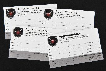 Appointments Card ,By American Care , Finished Size 9 x 5.5 cm  Paper Breif Card 210 grm.  Print Offset 4 colors 1 side