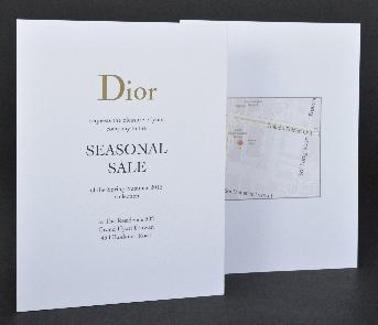 การ์ดเชิญ Dior พิมพ์ 2 หน้า พิมพ์ภาพแผนที่ด้านหลัง