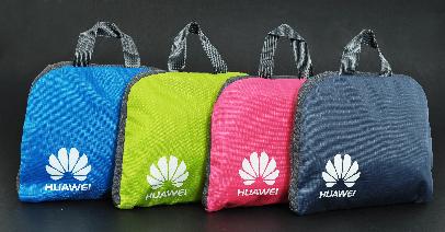 กระเป๋าเป้ผ้าร่มกันน้ำ โดย HUAWEI ผลิต 4 สี  พิมพ์สกรีนโลโก้สีขาว 2 จุด