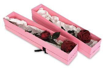 ตัวอย่างกล่องใส่ดอกกุหลาบ ขนาดบรรจุ 1- 2 ดอก : กล่อง
