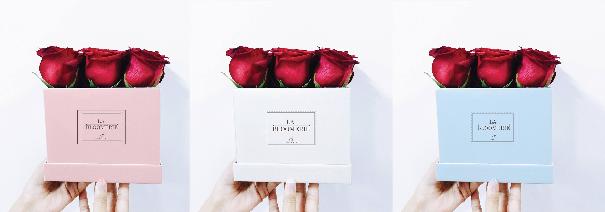 กล่องใส่ดอกกุหลาบวันวาเลนไทน์ กล่องสีชมพู กล่องสีฟ้า กล่องสีขาว 