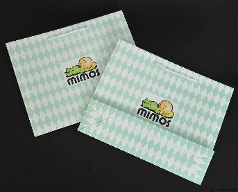ถุงกระดาษใส่สินค้า Mimos Pillow ปั๊มไดคัท  ขึ้นรูปถุง 
กระดาษอาร์ตการ์ด 230 แกรม 