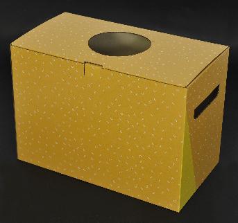 กล่องชิงโชคขนาดกระทัดรัด ไดคัทตำแหน่งกด-ดึงสำหรับเปิด- ปิดฝากล่องได้สะดวก