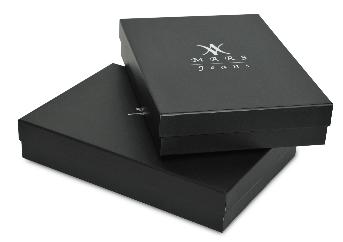 กล่องกระดาษแข็งห่อกระดาษอาร์ต 128 แกรม ตีพื้นสีดำ  เคลือบลามิเนตด้าน