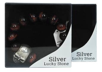 กล่องใส่กำไรหินนำโชคและช้าง Silver Lucky Stone กล่องแบบฝาบน-ฝาล่าง 
