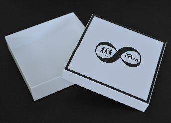 กล่องฝาล่างห่อกระดาษอาร์ตสีขาว ขนาด  128 แกรม ไม่มีพิมพ์ กล่องงลึก 4.5 ซม.
