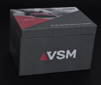 กล่อง VSM - Fibre Discs กระดาษแข็งจั่วปัง ขนาดสำเร็จกว้าง 21 x ยาว 13 x สูง 11.50 ซม.