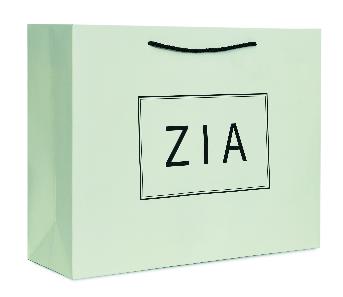 ถุงกระดาษ ZIA สีครีมสวย ปั๊มไดคัท ขึ้นรูปถุง ขนาด 42 x 32x 12.5 ซม.