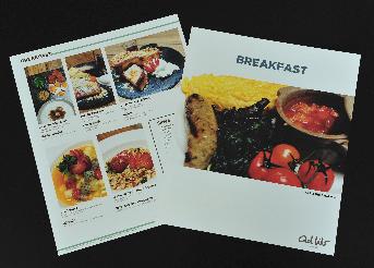 Food menu Digital color printing 2 pages non-binding