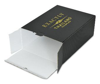 กล่องกระดาษลูกฟูก ปะด้วยกระดาษกล่องแป้งหลังเทา 210 แกรม 