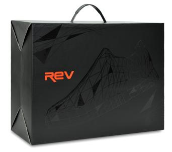 กล่องใส่ร้องเท้า Rev โดย บ.เรฟ อินดีชั่น จำกัด กล่องกระเป๋าหิ้วสีดำ 
ด้านนอกกระดาษอาร์ตการ์ด ขนาด 200 แกรม 