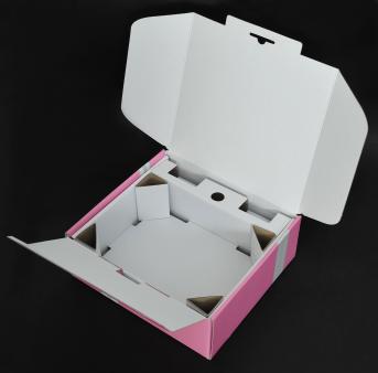 กล่องกระดาษ Support กระดาษปอนด์สีขาว ไม่มีพิมพ์ ไม่เคลือบ ไดคัทแผ่นกั้น 3 เหลี่ยม 4 ชิ้นต่อกล่อง 