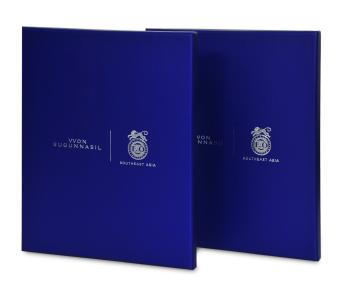 กล่องของขวัญ กล่องสีน้ำเงิน ขนาด 15.5 x 19 x 1.5 ซม.
