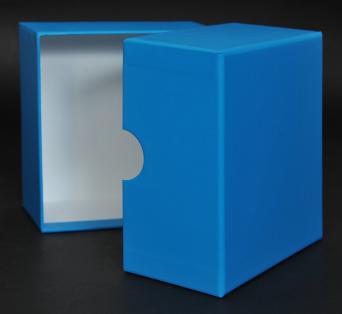 กล่องใส่สินค้า พิมพ์ 1 สี 1 หน้า ฝากล่องไดคัทเป็นช่องโค้งสำหรับดึงเปิดกล่อง