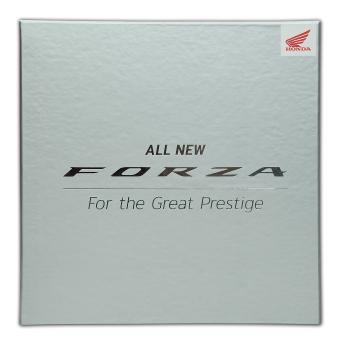 กล่องกระดาษพรีเมี่ยม  All New Forza ติดสติกเกอร์โลโก้ Honda ที่มุมกล่อง