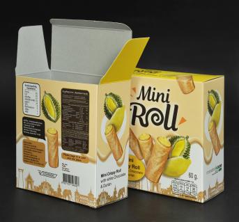 ตัวอย่างกล่องขนม ใช้กระดาษกล่องแป้งหลังเทา ด้านในไม่มีพิมพ์